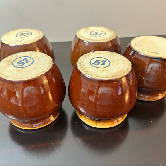 Circa 1930’s Heinz 57 Yellow Ware Brown Glaze Bean Pot Lot of 5 Pieces - Picture 14 of 15